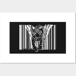 WHITE TIGER BARCODE Posters and Art